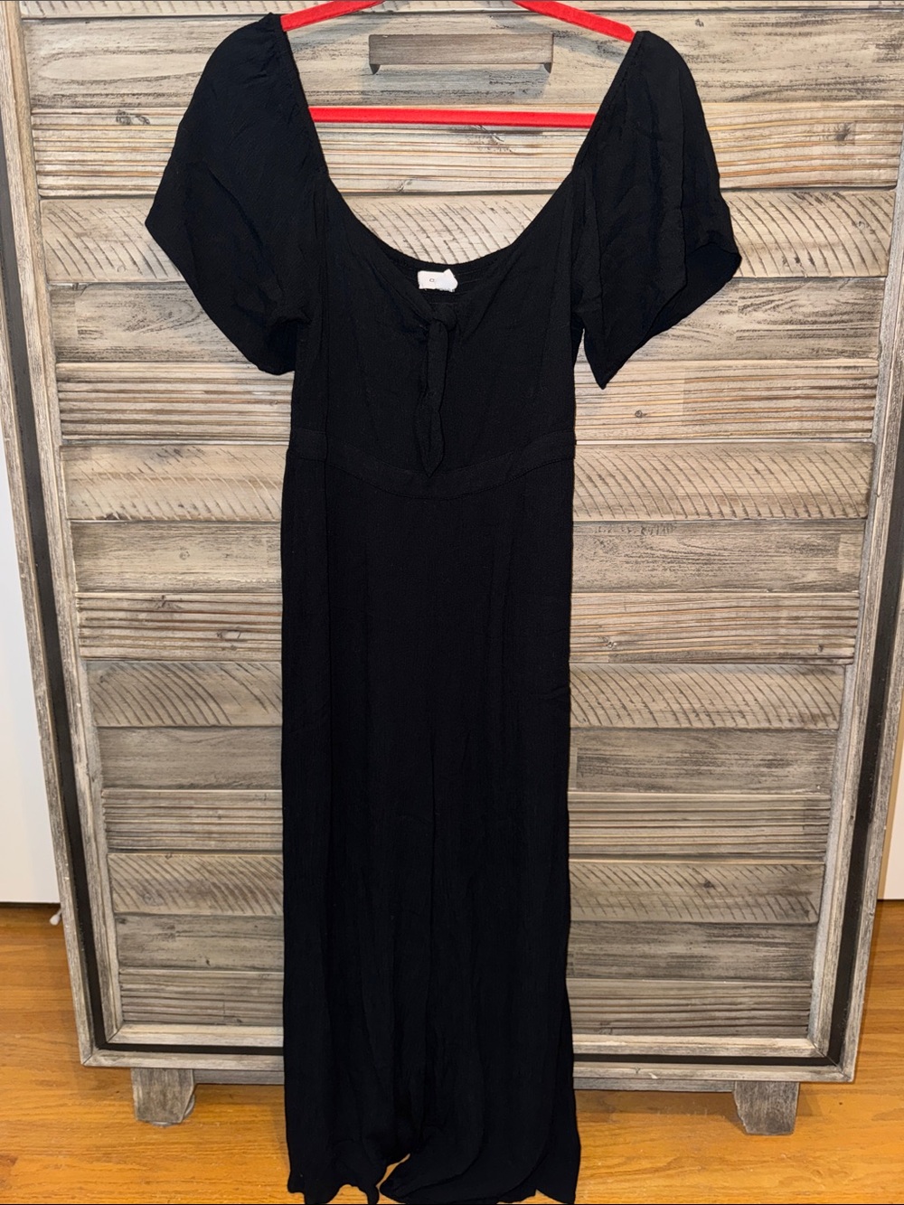 O’Neill Black Tie-Up Midi Jumpsuit